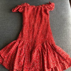 red princess polly off the shoulder dress